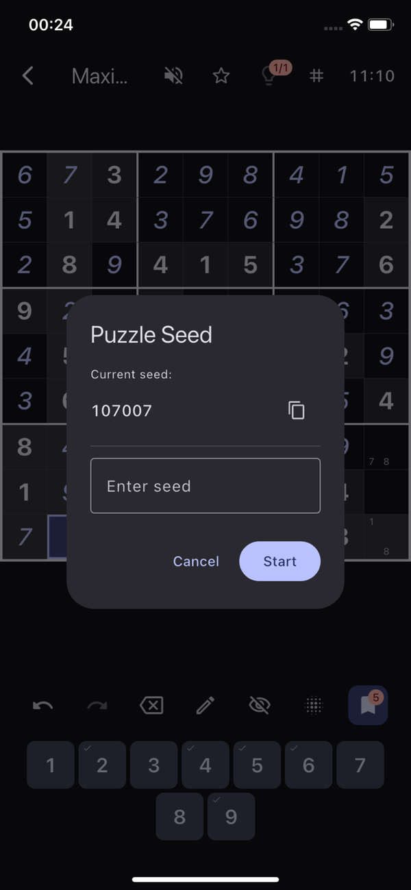 Seed sharing dialog